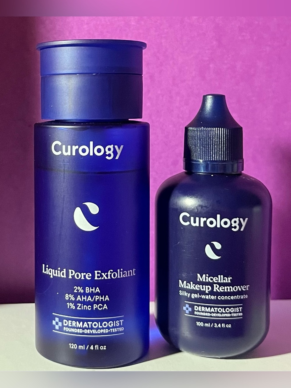 CUROLOGY - Liquid Pore Exfoliant & Micellar Makeup Remover Duo (NWOT)